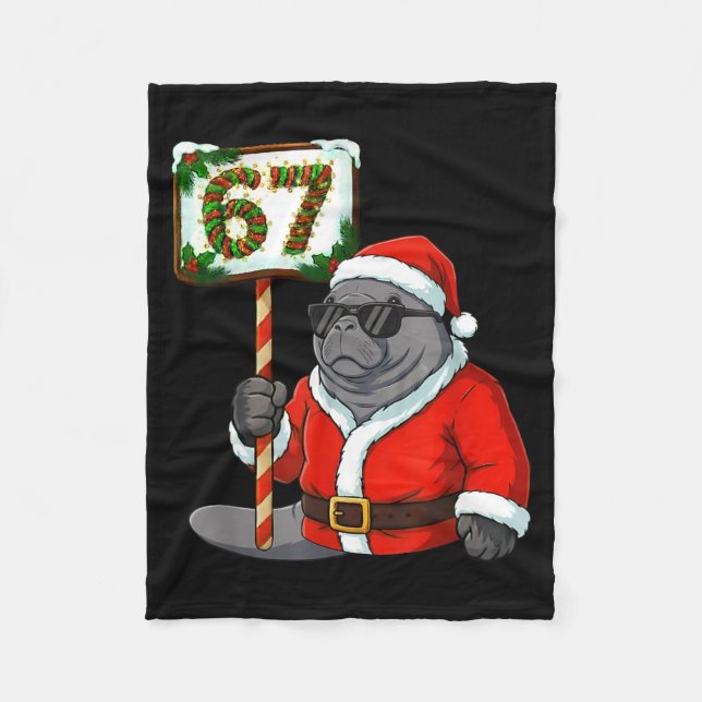 Cobertor De Velo 67 Manatee Christmas Six Seven Meme Brainrot Manat (Frente)