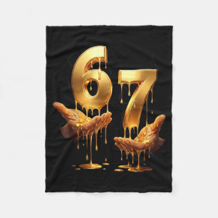 Cobertor De Velo 67 Mãos Six Seven 6 7 Ouro Gotejamento Adolescente