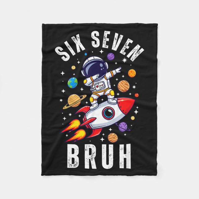 Cobertor De Velo 67 Meme Astronaut Dabbing In Space Funny Six Seven (Frente)