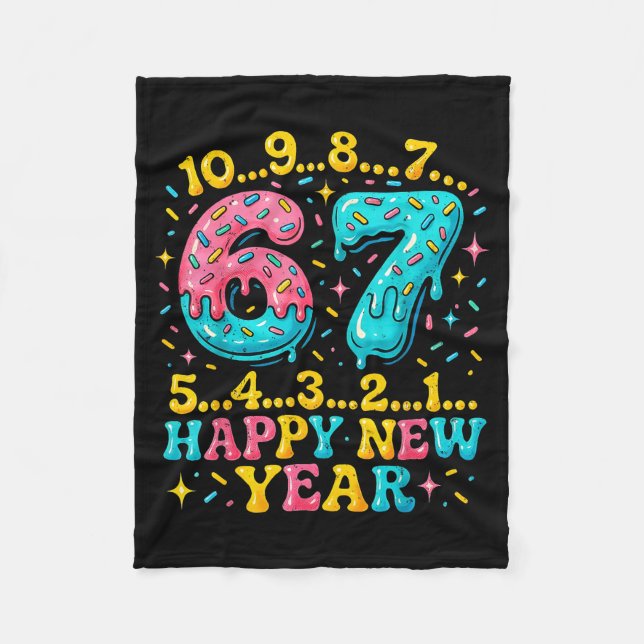 Cobertor De Velo 67 Meme Countdown Happy New Year Funny Drip Number (Frente)