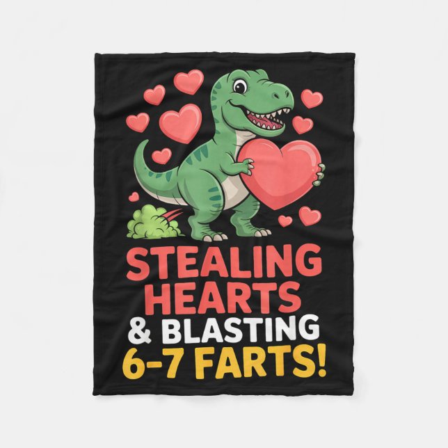 Cobertor De Velo 67 Meme Dinosaur Stealing Hearts 6-7 Farts Valenti (Frente)