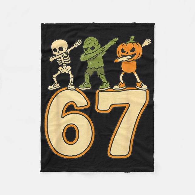 Cobertor De Velo 67 Meme engraçado números de Halloween Seis Sete H (Frente)