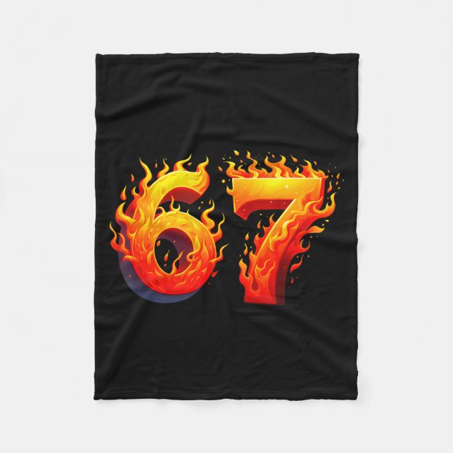 Cobertor De Velo 67 Meme Flames Funny Six Seven Gen Alpha Slang Gra (Frente)