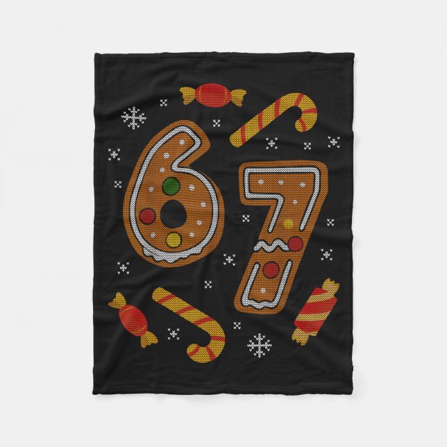 Cobertor De Velo 67 Meme Gingerbread Candy Cane Christmas Ugly Swea (Frente)