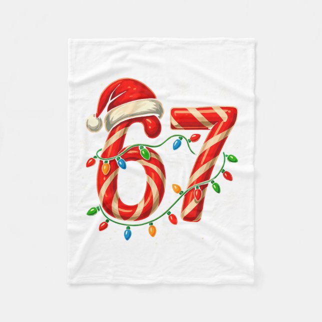 Cobertor De Velo 67 Meme Natal Divertido Seis Sete Luzes Natal Doce (Frente)