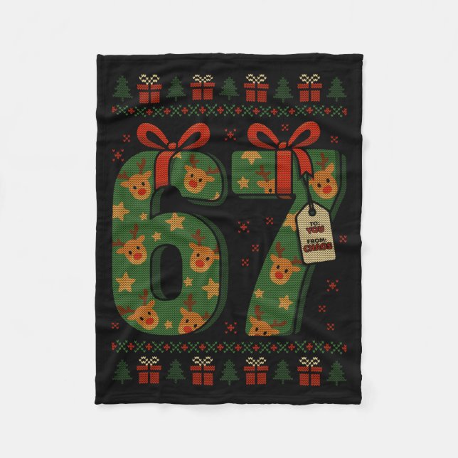 Cobertor De Velo 67 Meme Reindeer Christmas Ugly Sweater Xmas Celeb (Frente)