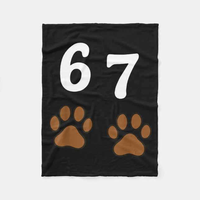 Cobertor De Velo 67 Meme Six Seven Funny Dog Paw  (Frente)