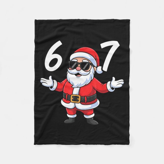 Cobertor De Velo 67 Meme Six Seven Number 6 7 Santa Xmas Christmas  (Frente)