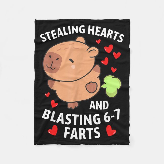 Cobertor De Velo 67 Meme Stealing Hearts Valentine's Day Capybara K (Frente)