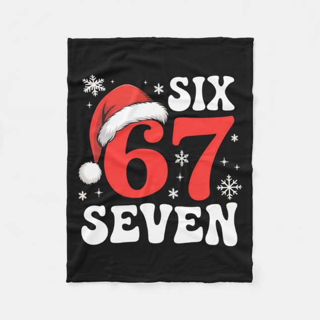 Cobertor De Velo 67 Santa Hat Christmas Six Seven Funny Sayings  (Frente)