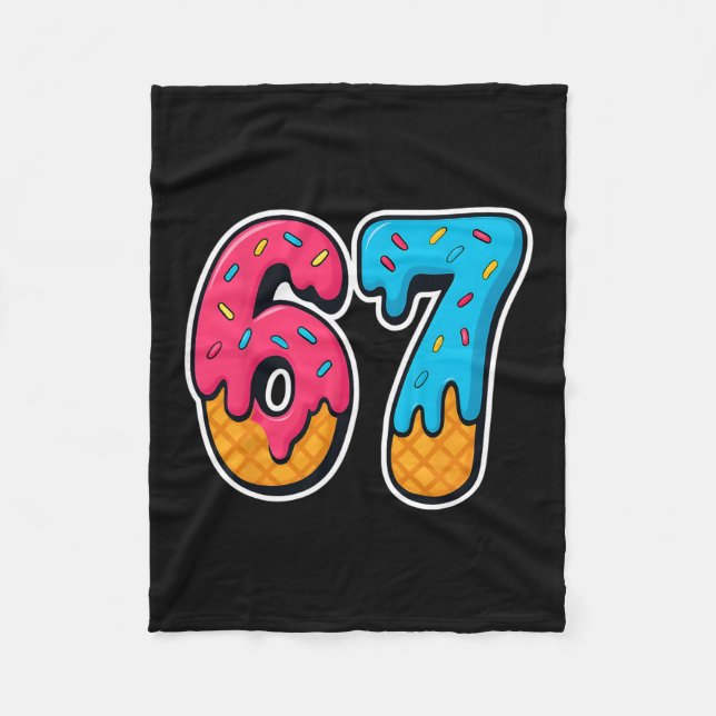 Cobertor De Velo 67 Sorvete Drip Engraçado Seis Sete Meme Gen Alpha (Frente)