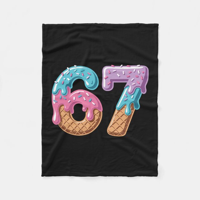 Cobertor De Velo 67 Sorvete Drip Engraçado Seis Sete Meme Número 6  (Frente)