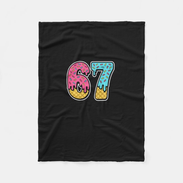 Cobertor De Velo 67 Sorvete Drip Meme Six Seven Divertido Gen Alpha (Frente)