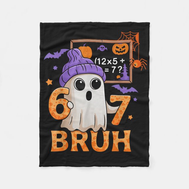 Cobertor De Velo 67 Teacher Halloween Ghost Six Seven Meme Math Equ (Frente)