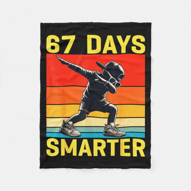 Cobertor De Velo 67th Day Of School 67 Days Smarter Dabbing Six Sev (Frente)