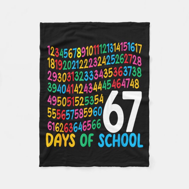 Cobertor De Velo 67th Day Of School 67 Math Numbers Teacher Kids 67 (Frente)