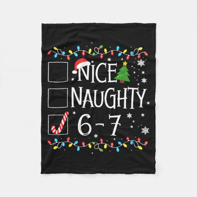 Cobertor De Velo 6-7 Meme Nice Naughty 67 Christmas  (Frente)