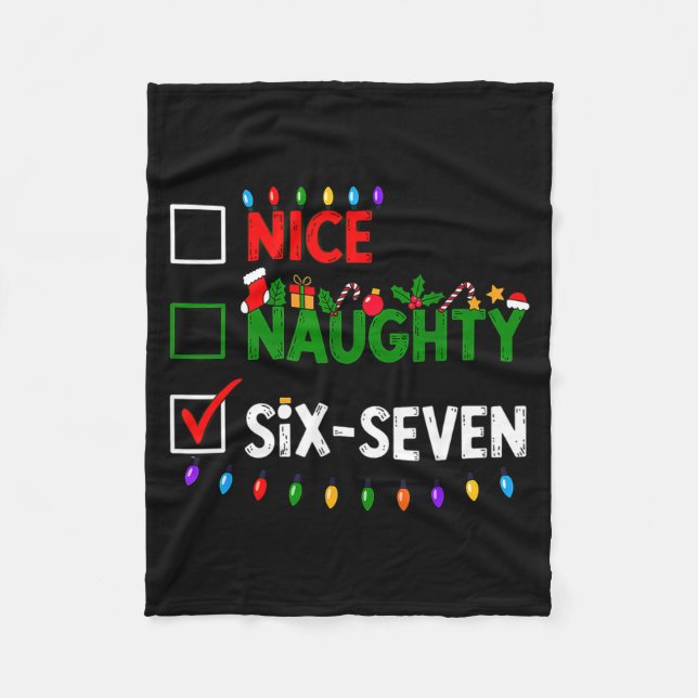 Cobertor De Velo 6-7 Meme Nice Naughty Six Seven 67 Christmas  (Frente)