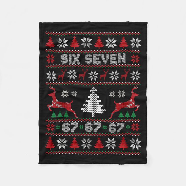 Cobertor De Velo 6 7 Meme Ugly Christmas Sweater 67 Six Seven Funny (Frente)