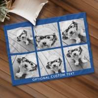 6 Colagem de Fotografias Texto Opcional — Azul Rea