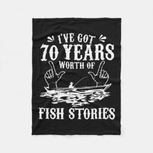 Cobertor De Velo 70 Birdday Pescador T Camisa Engraçada B Pesca Gi