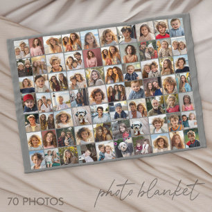 Cobertor De Velo 70 Colagem de Fotos Cinza - Imagens Personalizadas