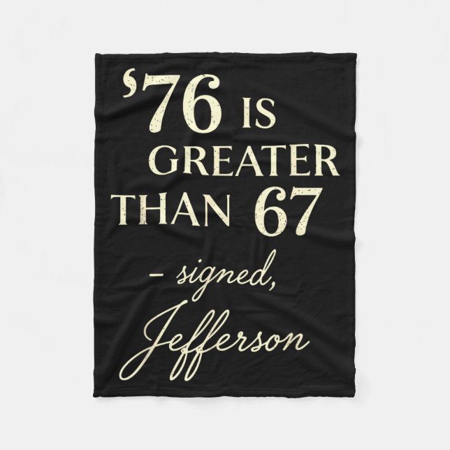 Cobertor De Velo 76 Maior Que 67 Thomas Jefferson História Diversão (Frente)