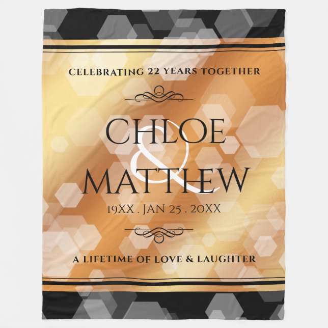 Cobertor De Velo 7 22º aniversário do Casamento de Cobre (Frente)