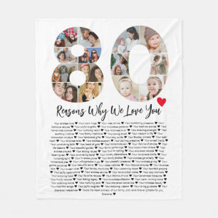 Cobertor De Velo 80 Razões Porque Te Amo A Colagem De Aniversário 8