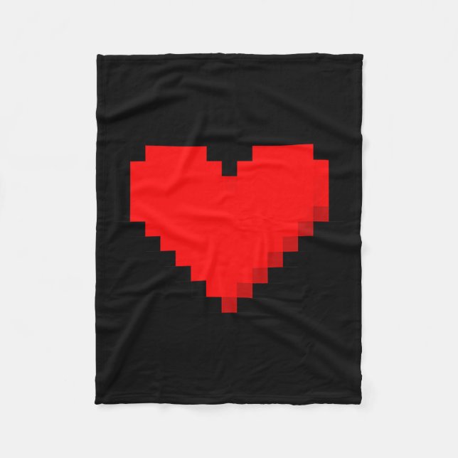 Cobertor De Velo 8 Bit Heart Retro Valentines Day Xel Artwork  (Frente)