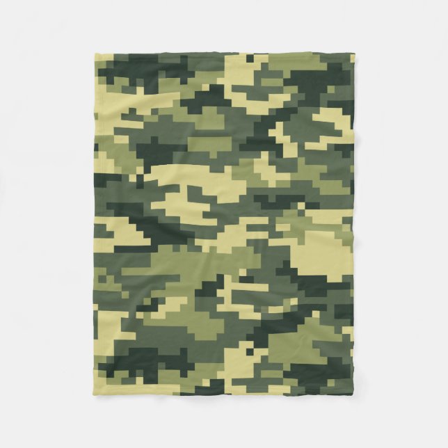 Cobertor De Velo 8 Bit Pixel Camuflagem Digital Floresta / Camo (Frente)