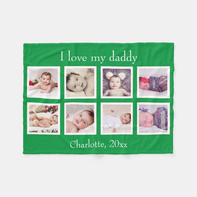 Cobertor De Velo 8 Foto Personalizada Texto Personalizada (Verde) (Frente (Horizontal))