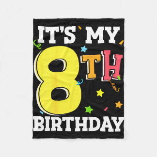 Cobertor De Velo 8th birthday 8 eight happy birthday boy or girls