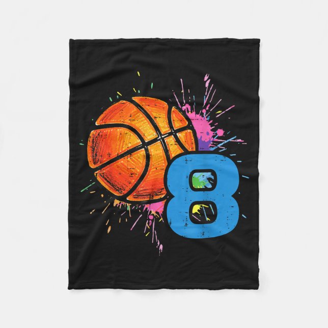 Cobertor De Velo 8th Birthday Basketball 8 Year Old Bday Srts Boys  (Frente)