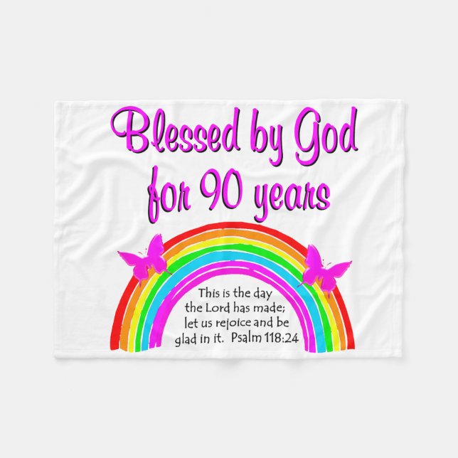 COBERTOR DE VELO 90 BIRTHDAY BLESSING (Frente (Horizontal))