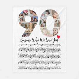 Cobertor De Velo 90 Razões Porque Te Amo A Colagem De Aniversário 9