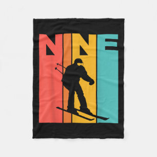 Cobertor De Velo 9.º Aniversário Retro Esqui 9 Anos Meninos Anivers