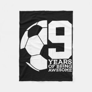 Cobertor De Velo 9 Anos Sendo Futebol Incrível 9º Aniversário _1
