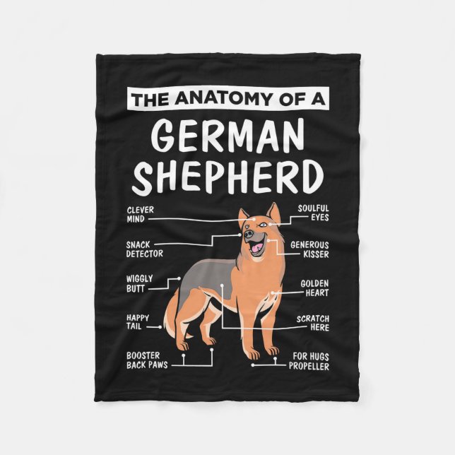 Cobertor De Velo A Anatomia De Um German shepherd (Frente)