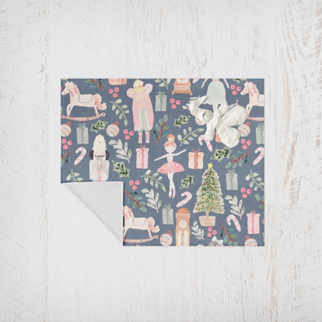 Cobertor De Velo A aquarela moderna do quebra-nozes (the nutcracker Christmas Holiday pattern design)