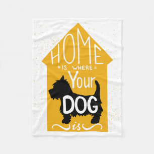 Cobertor De Velo A casa é o lugar onde o cão está