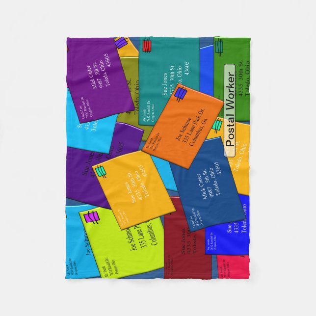 Cobertor De Velo A cobertura do velo do trabalhador postal rotula 7 (Frente)