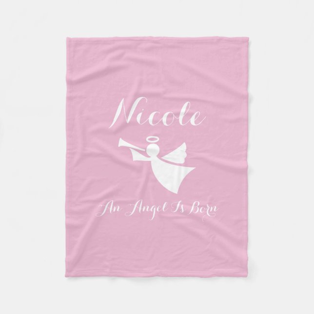 Cobertor De Velo A cobertura personalizada do velo do bebê um anjo (Frente)