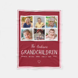 Cobertor De Velo A colagem da foto das avós 6 personalizou a