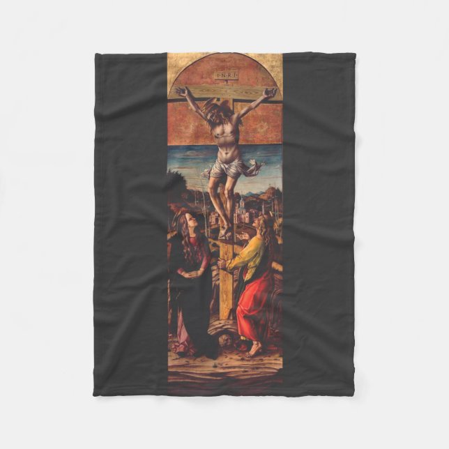 Cobertor De Velo A Crucificação segundo Carlo Crivelli Arte Sagrada (Frente)