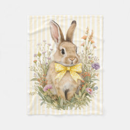 Cobertor De Velo A cute little Floral Bunny Yellow Bow Baby Shower 
