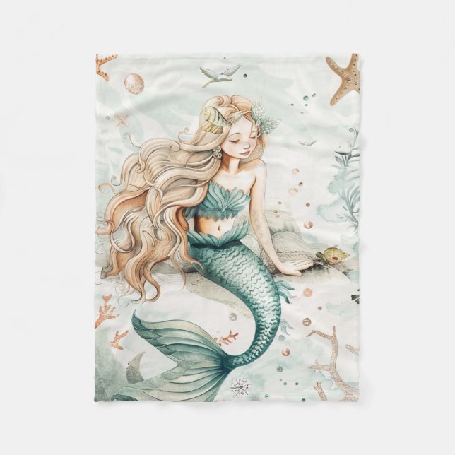 Cobertor De Velo A Cute Mermaid (Frente)