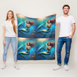 Cobertor De Velo "A Dança dos Oceanos: Uma Viagem de uma Sereia e G