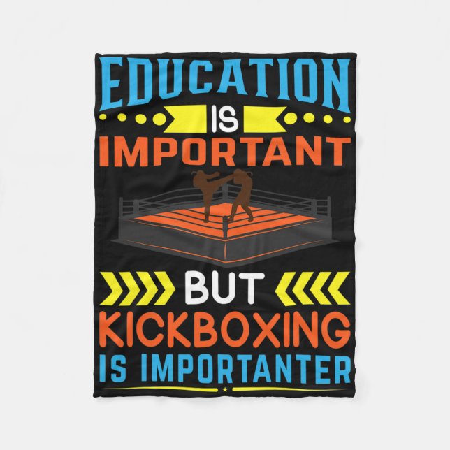 Cobertor De Velo A Educação É Importante Mas Kickboxing É Important (Frente)