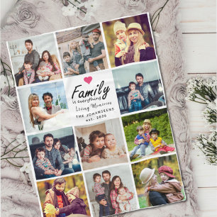 Cobertor De Velo A família Script é tudo o que a colagem de fotos m